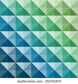 Abstract background of colorful triangles. Geometric mosaic. Green organic background. Vector Illustration.