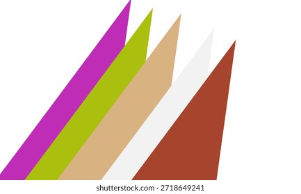 Ein abstrakter Hintergrund mit bunten Dreiecken auf weißem Hintergrund. Das Bild schafft ein modernes und stilvolles Design.