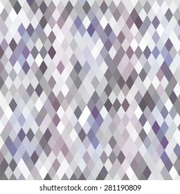 Abstract background of colorful triangles in smooth grey and lavender colors. Geometric mosaic of triangular shapes. Vector Illustration. 