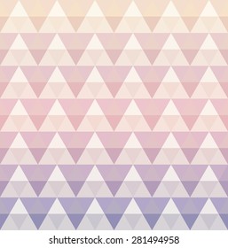 Abstract background of colorful triangles in sophisticated pastel colors. Geometric mosaic with flow of colors. Vector Illustration.