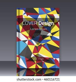 Abstract background with colorful triangles and space for text. Texture for covers, banners, booklets, etc. For web or printed media.