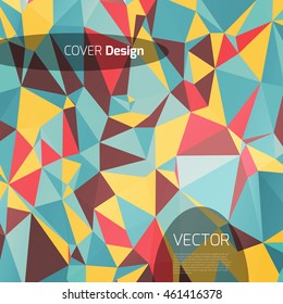 Abstract background with colorful triangles and space for text. Texture for covers, banners, booklets, etc. For web or printed media.