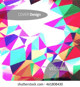 Abstract background with colorful triangles and space for text. Texture for covers, banners, booklets, etc. For web or printed media.