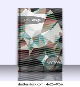 Abstract background with colorful triangles and space for text. Texture for covers, banners, booklets, etc. For web or printed media.