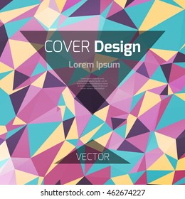 Abstract background with colorful triangles and space for text. Texture for covers, banners, booklets, etc. For web or printed media.
