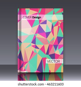 Abstract background with colorful triangles and space for text. Texture for covers, banners, booklets, etc. For web or printed media.