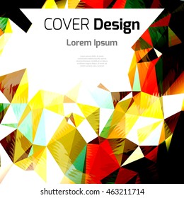 Abstract background with colorful triangles and space for text. Texture for covers, banners, booklets, etc. For web or printed media.