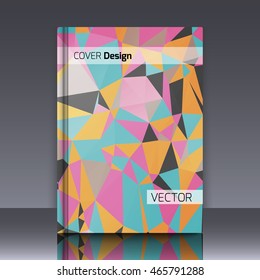 Abstract background with colorful triangles and space for text. Texture for covers, banners, booklets, etc. For web or printed media.
