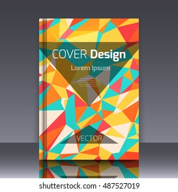Abstract background with colorful triangles and space for text. Texture for covers, banners, booklets, etc. For web or printed media.