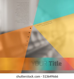Abstract background with colorful triangles and space for text over stylish blurred image. Texture for covers, banners, booklets, etc. Background texxture for web or printed media.