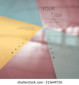 Abstract background with colorful triangles and space for text over stylish blurred image. Texture for covers, banners, booklets, etc. Background texxture for web or printed media.