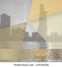 Abstract background with colorful triangles and space for text over stylish blurred image. Texture for covers, banners, booklets, etc. Background texxture for web or printed media.