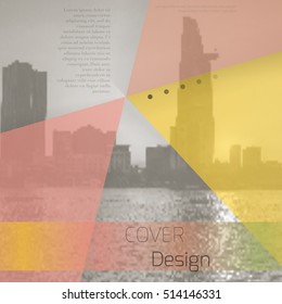 Abstract background with colorful triangles and space for text over stylish blurred image. Texture for covers, banners, booklets, etc. Background texxture for web or printed media.