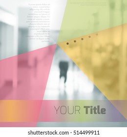 Abstract background with colorful triangles and space for text over stylish blurred image. Texture for covers, banners, booklets, etc. Background texxture for web or printed media.