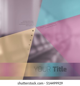 Abstract background with colorful triangles and space for text over stylish blurred image. Texture for covers, banners, booklets, etc. Background texxture for web or printed media.