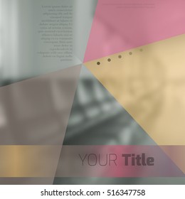 Abstract background with colorful triangles and space for text over stylish blurred image. Texture for covers, banners, booklets, etc. Background texxture for web or printed media.