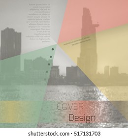 Abstract background with colorful triangles and space for text over stylish blurred image. Texture for covers, banners, booklets, etc. Background texxture for web or printed media.