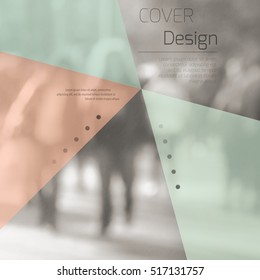Abstract background with colorful triangles and space for text over stylish blurred image. Texture for covers, banners, booklets, etc. Background texxture for web or printed media.