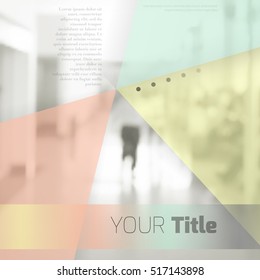 Abstract background with colorful triangles and space for text over stylish blurred image. Texture for covers, banners, booklets, etc. Background texxture for web or printed media.