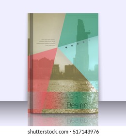Abstract background with colorful triangles and space for text over stylish blurred image. Texture for covers, banners, booklets, etc. Background texxture for web or printed media.