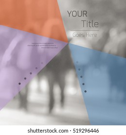 Abstract background with colorful triangles and space for text over stylish blurred image. Texture for covers, banners, booklets, etc. Background texxture for web or printed media.