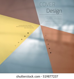 Abstract background with colorful triangles and space for text over stylish blurred image. Texture for covers, banners, booklets, etc. Background texxture for web or printed media.