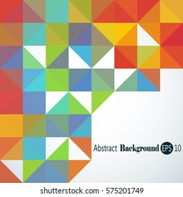 Abstract background with colorful triangles and squares