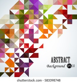 Abstract background with colorful triangles and squares