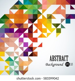 Abstract background with colorful triangles and squares