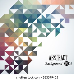 Abstract background with colorful triangles and squares