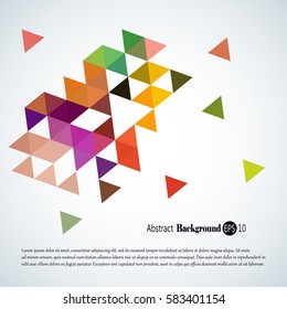 Abstract background with colorful triangles and squares