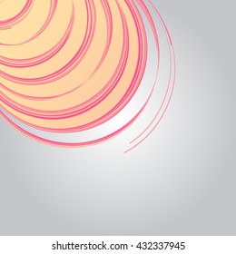 Abstract background. Colorful vector illustration with twisted swirls.  Flyer, brochure, annual report or website design.  Orange color.