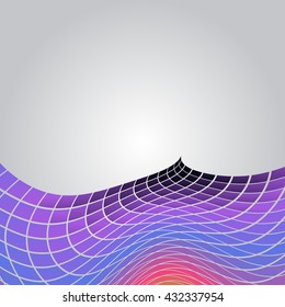 Abstract background. Colorful vector illustration with twisted squares.  Flyer, brochure, annual report or website design.  Purple and pink color.