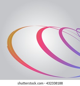 Abstract background. Colorful vector illustration with twisted swirls.  Flyer, brochure, annual report or website design.  Orange color.