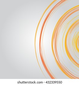 Abstract background. Colorful vector illustration with twisted swirls.  Flyer, brochure, annual report or website design.  Orange color.