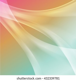 Abstract background. Colorful vector illustration with smooth waves.  Flyer, brochure, annual report or website design.  Rainbow gradient color.