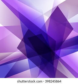 Abstract background with colorful violet overlapping transparent layers