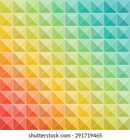 Abstract background of colorful volume triangles. Geometric mosaic with flow of colors. Vector Illustration.