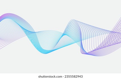 Antecedentes abstractos. Las líneas de olas coloridas aislan el fondo blanco. ola brillante. Ilustración del vector