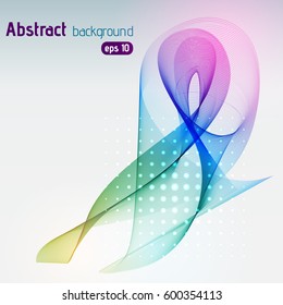 Abstract background with colorful wave lines, vector illustration. 