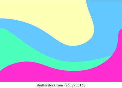 Abstract background colorful wave pastel poster 