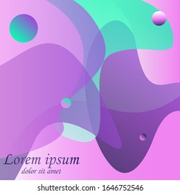 Abstract background. Colorful waves, balls. Vector illustration for web design, cards, invitations, banners, posters.  