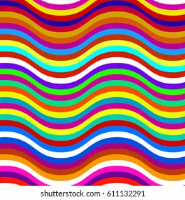 Abstract background of colorful waves. Geometric pattern with stripes. Vector