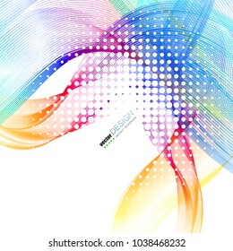 Abstract background with colorful waves. Vector.