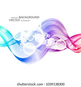Abstract background with colorful waves. Vector.