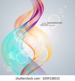 Abstract background with colorful waves. Vector.