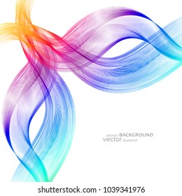 Abstract background with colorful waves. Vector.