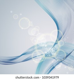 Abstract background with colorful waves. Vector.