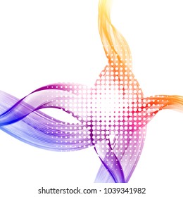 Abstract background with colorful waves. Vector.