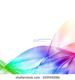 Abstract background with colorful waves. Vector.